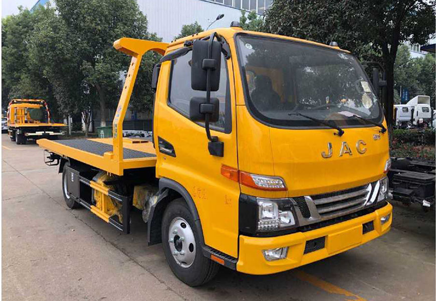 國(guó)六江淮駿鈴V5一拖二平板清障車(chē)